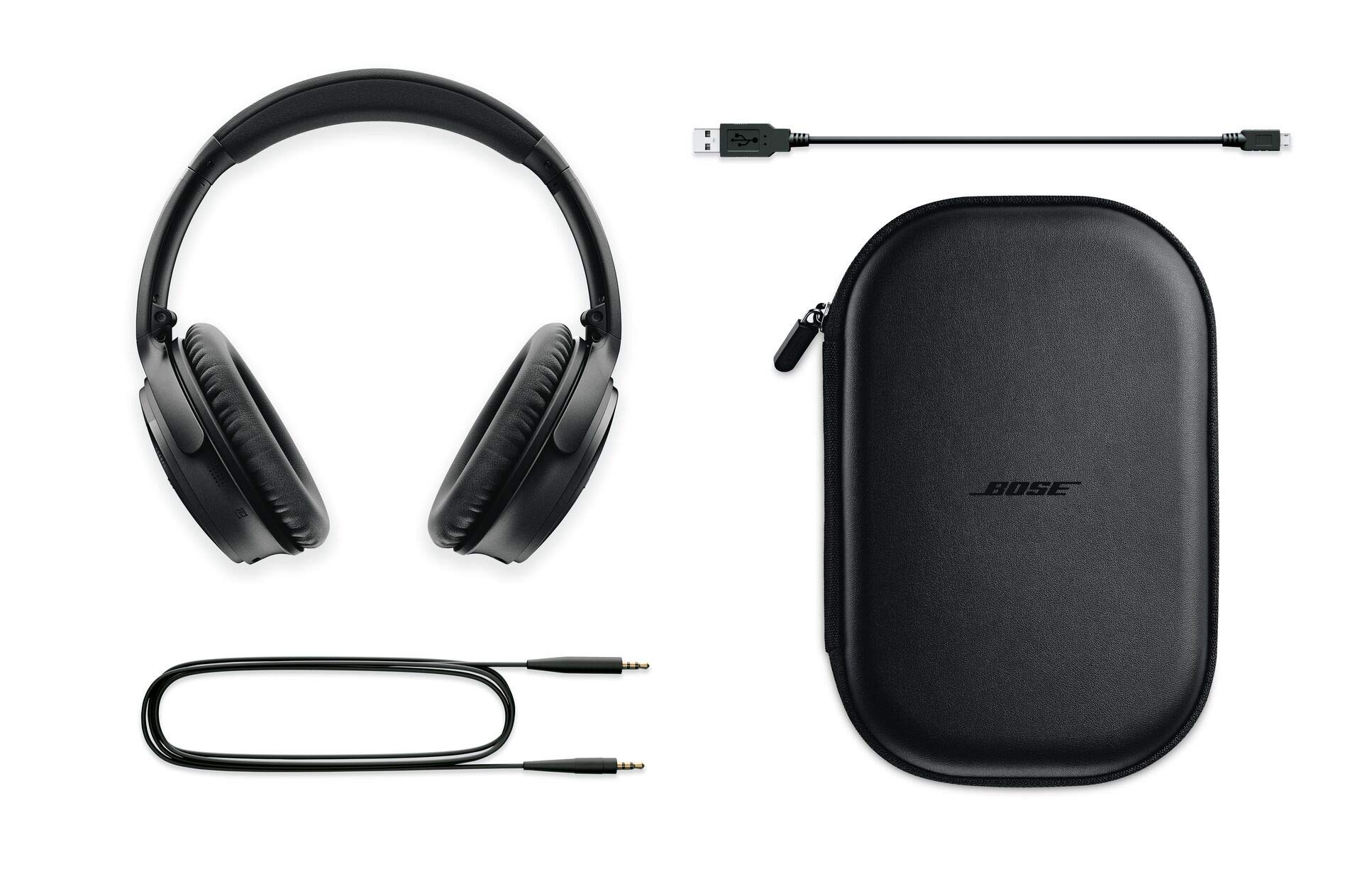 Bose QuietComfort 35 II Wireless Bluetooth Noise Cancelling Headphones with Alexa Voice Control - Black (Renewed) | Perfect for Travel, Work & Home Use
