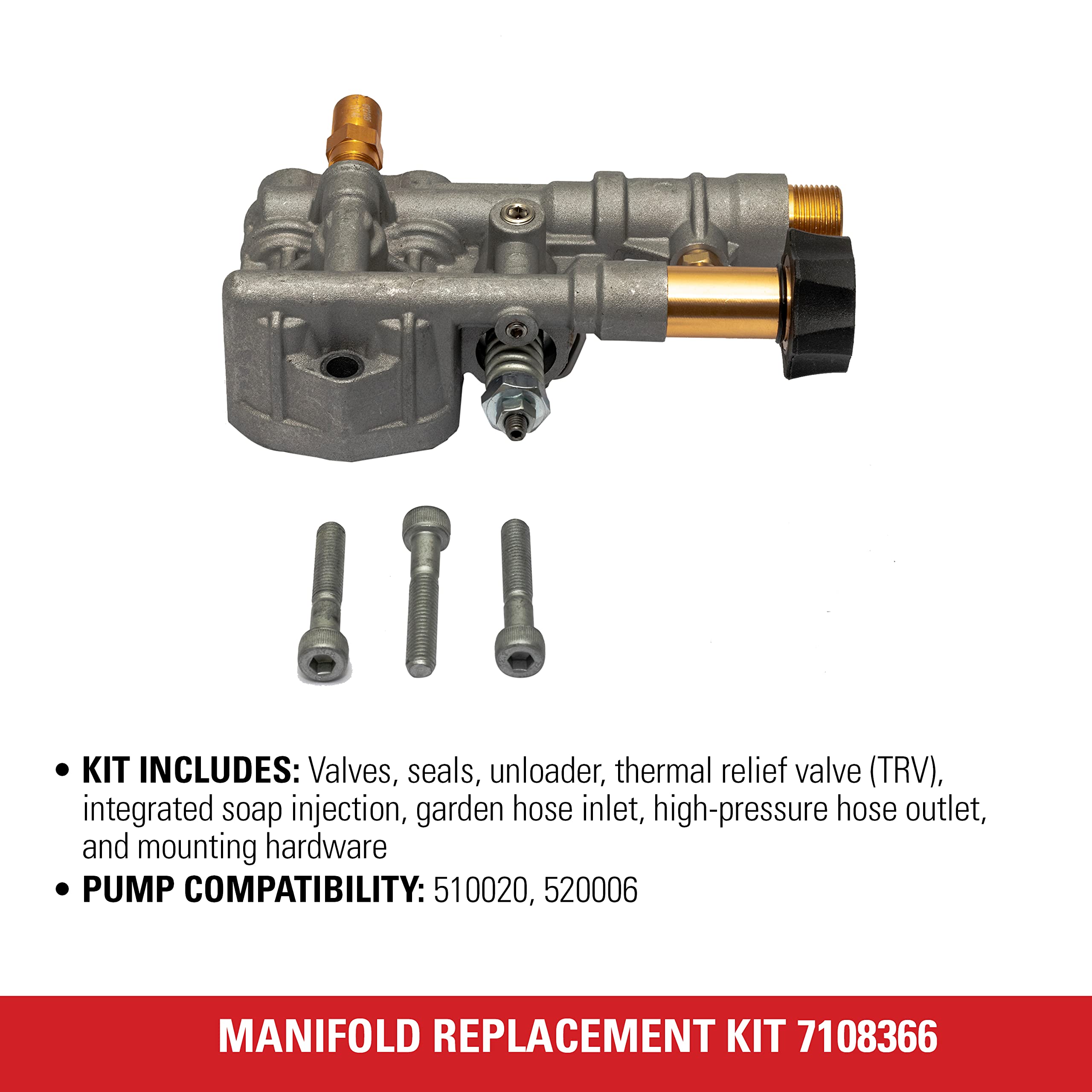Simpson Cleaning Axial Cam Pressure Washer Pump Replacement Kit - for OEM 510020 & 520006 - Perfect for Home & Commercial Use