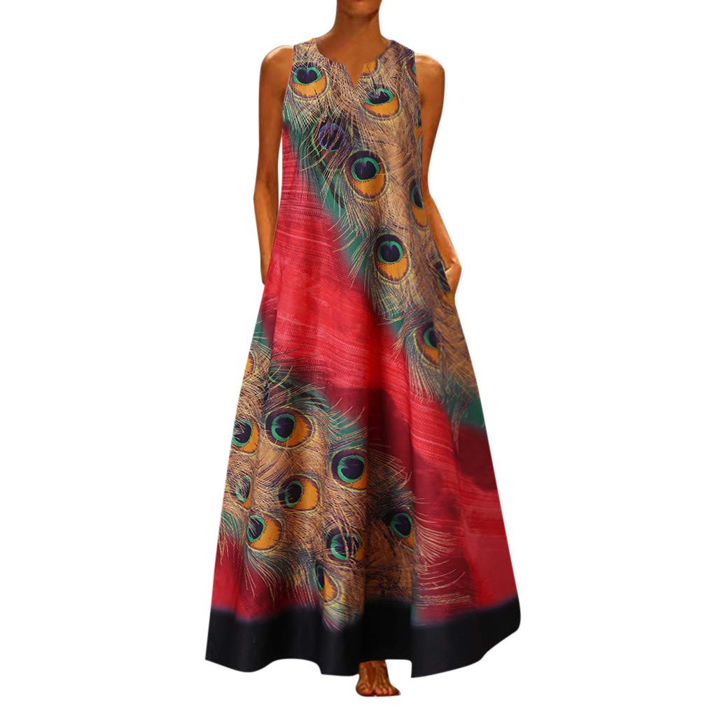 Vintage Patchwork Sleeveless Long Dress for Women - Summer Swing Dress, Plus Size & Mini Dress Options - Perfect for Beach Vacations, Date Nights & Casual Outings