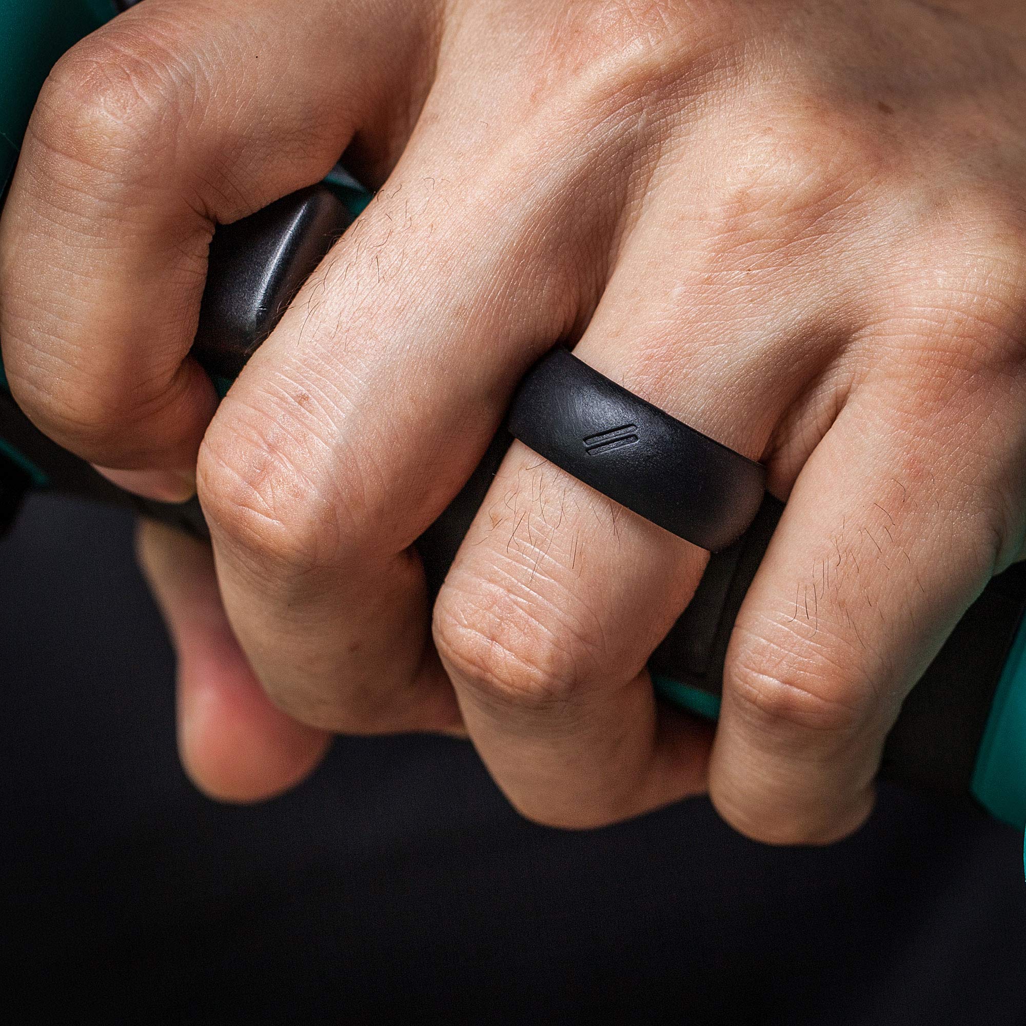 ThunderFit 8-Pack Silicone Wedding Bands for Men - 8.7mm Wide 2.5mm Thick Rubber Engagement Rings - Perfect for Gym, Workout, Swimming & Outdoor Activities