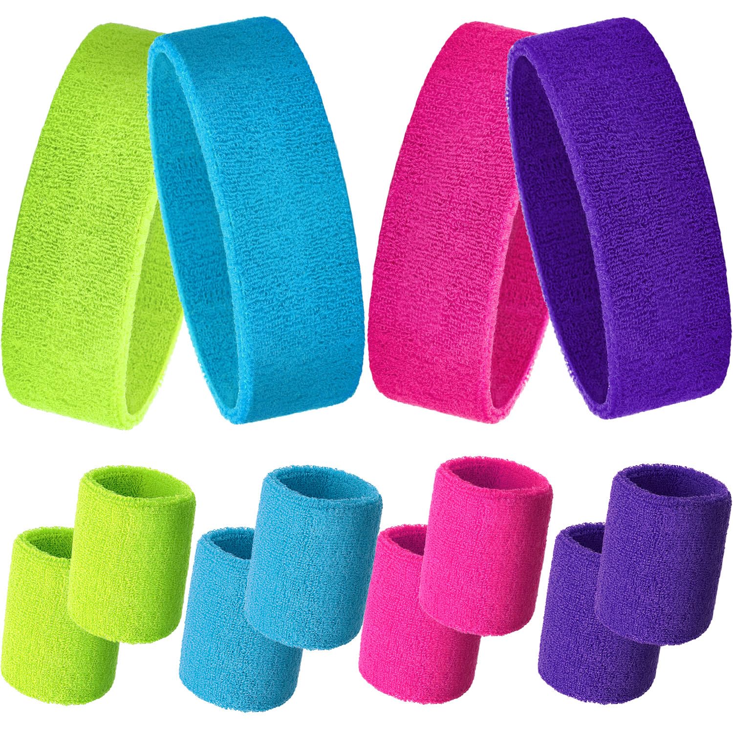 Paris Sports Competition Sweatbands Set - Breathable Cotton Headband & Wristbands for Men & Women - Perfect for Tennis, Basketball, Running & Gym Workouts