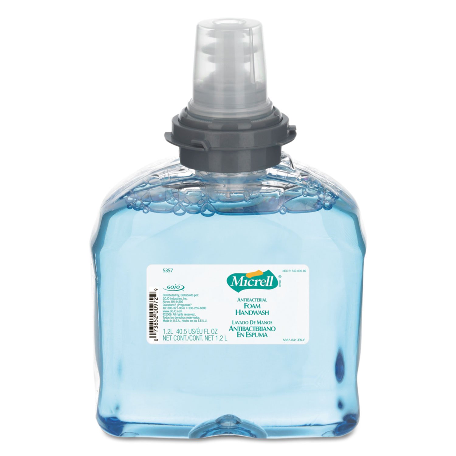 Gojo Micrell TFX Foam Hand Wash Refill - 1200ml (2 Pack) | Antibacterial Foaming Soap for Hospitals, Clinics & Commercial Use