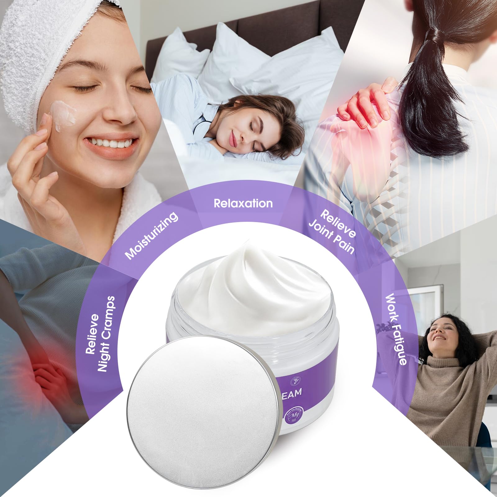 Natural Dead Sea Magnesium Cream & Lotion - USA Made Lavender Magnesium Body Cream (4 oz) for Muscle Relaxation, Sleep Aid & Skin Hydration - Day & Night Use for Athletes & Stress Relief