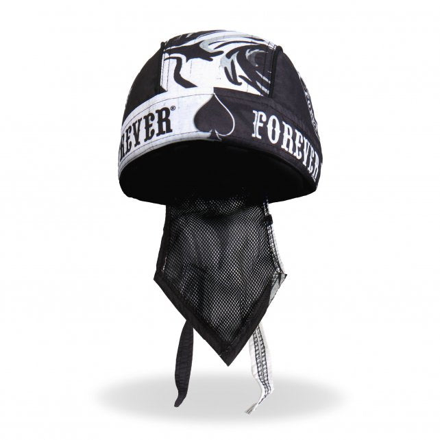 Premium Leather Spade Skull Biker Durag - Motorcycle Headwrap for Men & Women - Ride in Style & Comfort for Long Trips & Outdoor Adventures