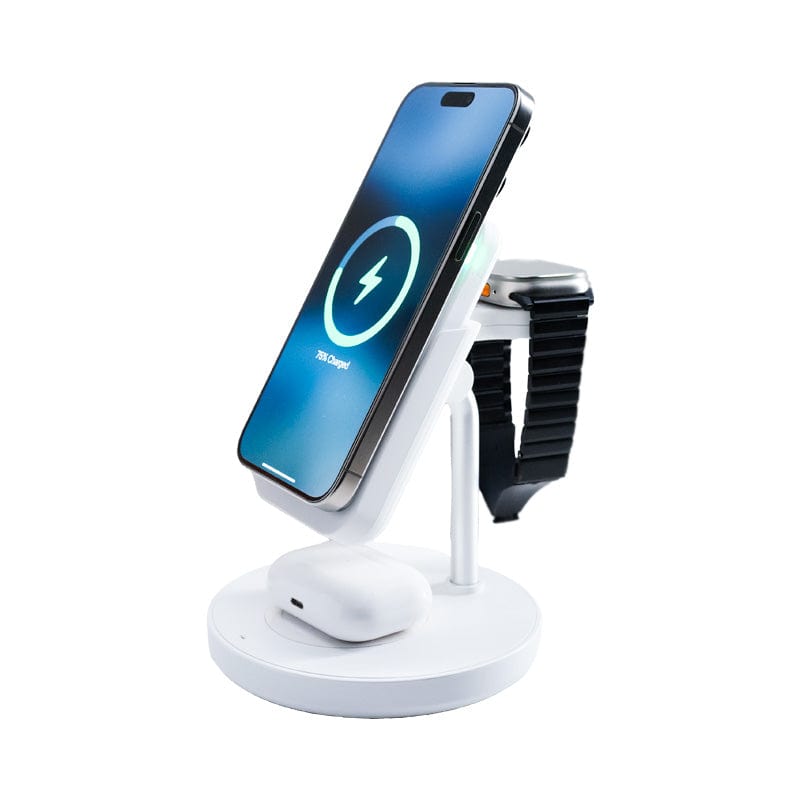 6-in-1 MagSafe Wireless Charging Station for iPhone 15/14/13/12 - Fast Qi Charger Stand for Apple Watch, AirPods & Multiple Devices - Perfect for Home, Office & Travel