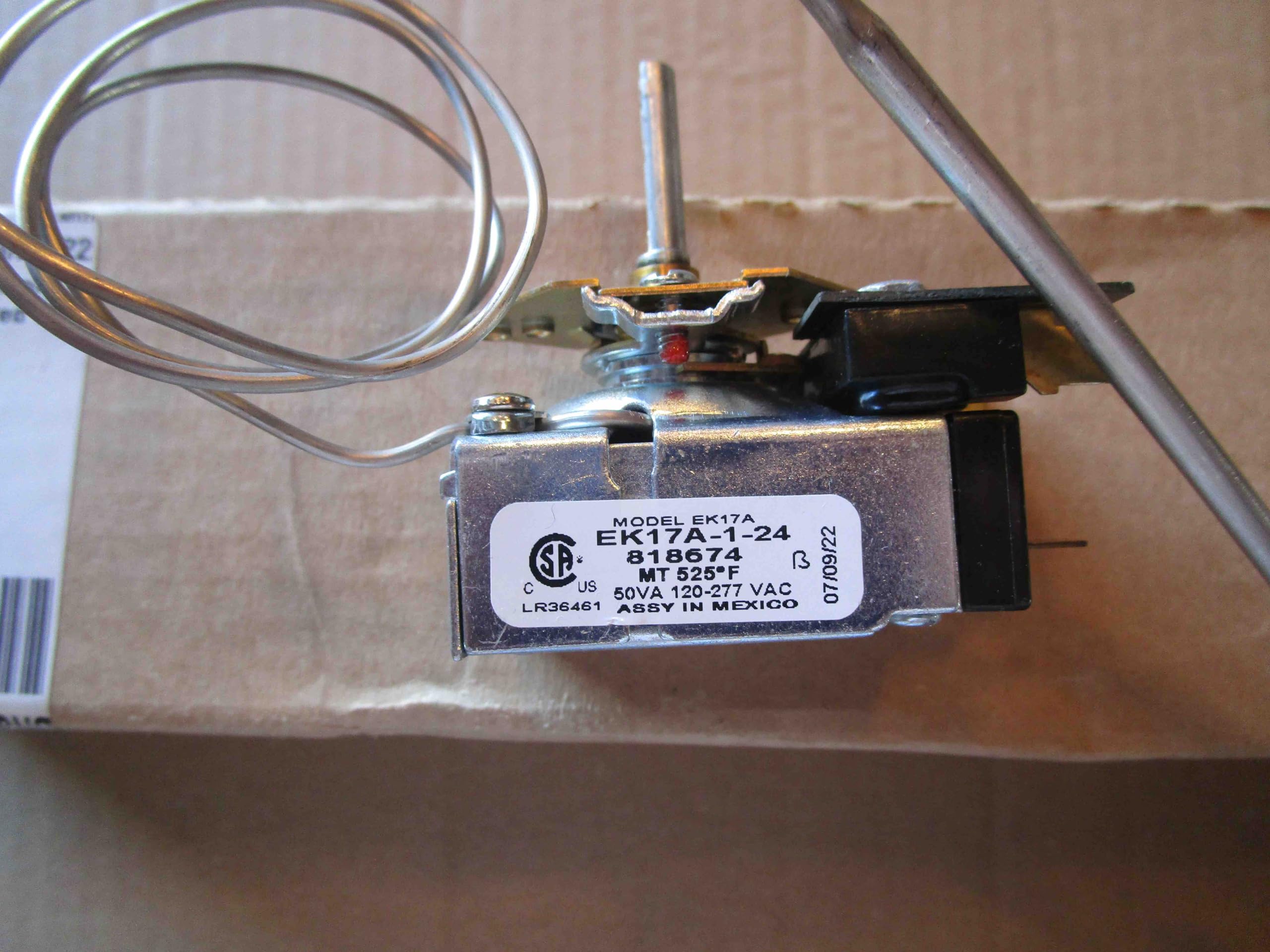 Original Replacement Wolf Griddle Thermostat Part #822264 - OEM Genuine Part for Precise Temperature Control | Perfect for Commercial Kitchens & Outdoor Grilling
