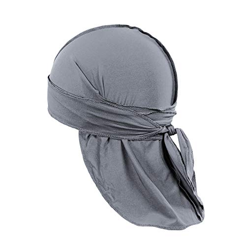 3-Pack Men's Durags Headwraps for Waves - Satin Headscarf Bandana & Doo Rag with Tail - Perfect for Hair Styling, Sleep & Sports Accessories