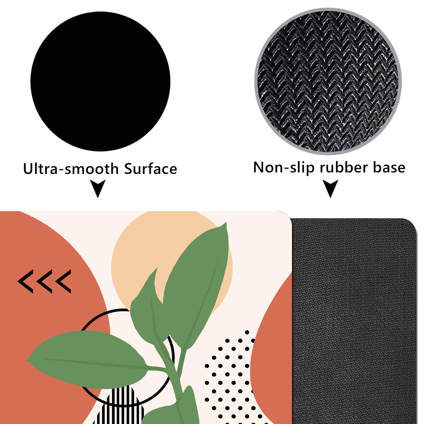 Modern Abstract Nature Geometry Art Mouse Pad - Non-Slip Rubber Base Waterproof Square Mouse Mat for Office & Laptop (9.5x7.9 Inch) - Perfect for Work, Gaming & Home Computer Use