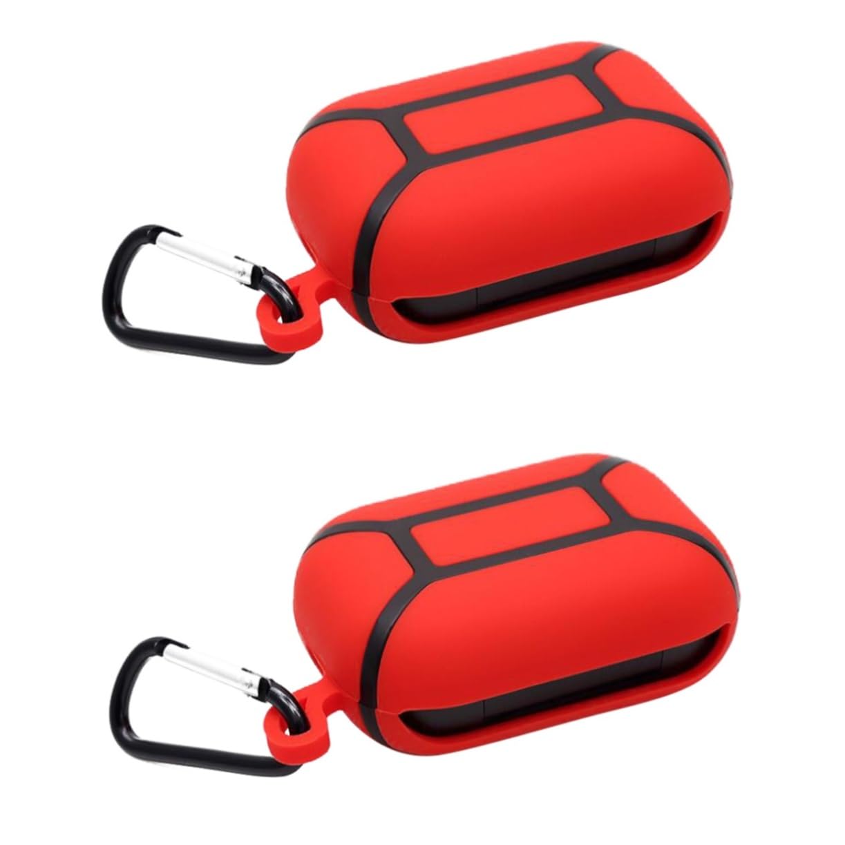 2 Pack Silicone Earbud Protector Case for Echo Buds - Shockproof Cover with Carrying Case (Red) - Perfect for Gym, Travel & Daily Commute