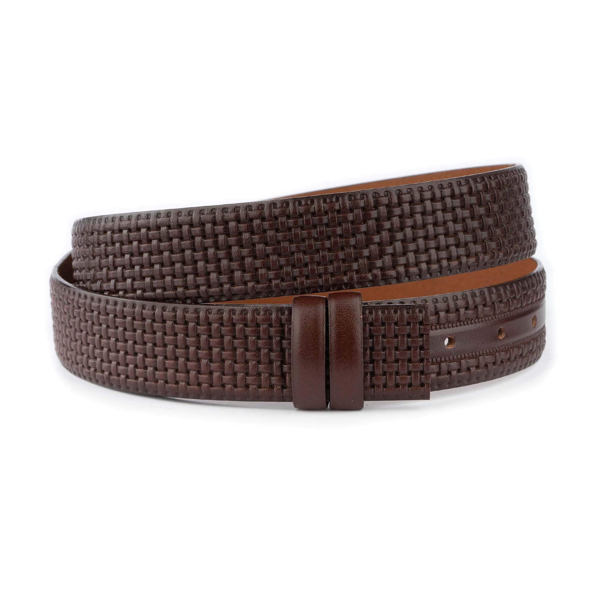 Dark Brown Woven Leather Replacement Strap for Montblanc Watches - Adjustable Buckle Band for Dress Watches & Formal Occasions