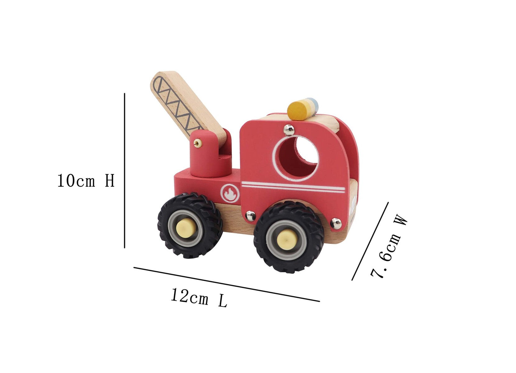 Calm & Breezy Fire Engine Toy - Realistic Red Fire Truck for Kids with Lights & Sounds - Perfect for Pretend Play, Birthday Gifts & Preschool Learning Activities