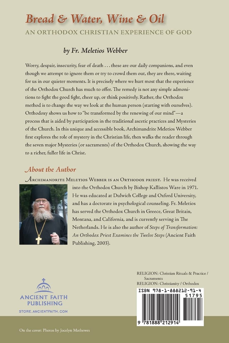 Bread & Water, Wine & Oil: An Orthodox Christian Spiritual Journey - Perfect for Prayer, Worship & Home Blessing Ceremonies