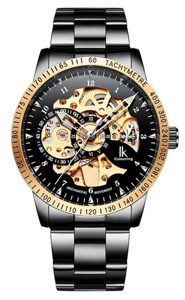 Men's Automatic Mechanical Watch with Luminous Skeleton Dial - Visible Gears Design - Classic Style - Includes Original Box - Perfect for Business, Formal Events & Everyday Wear
