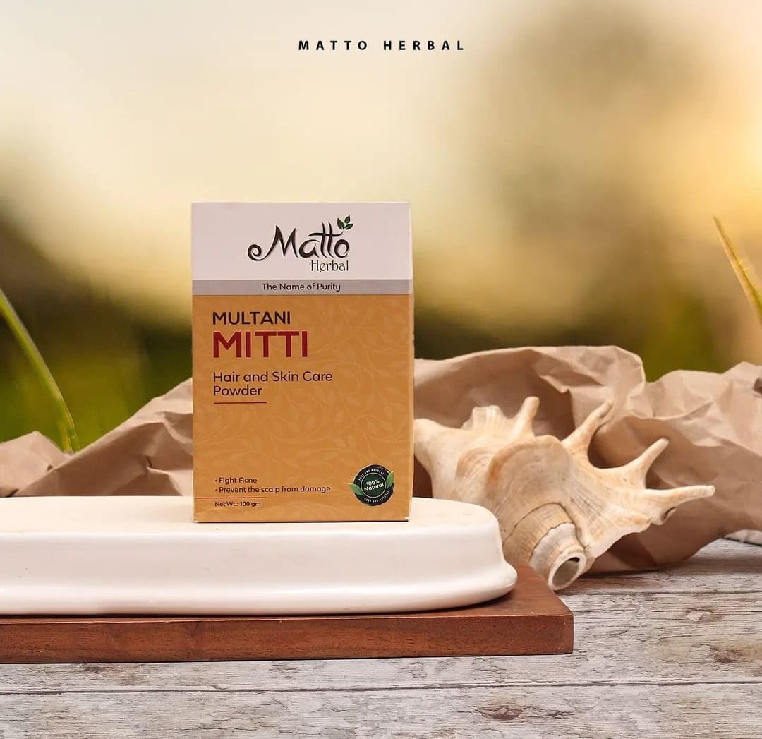 Matto Multani Mitti Clay Face Mask Pack - 100g x 3 Pieces | Natural Ayurvedic Treatment for Acne, Blackheads & Pigmentation | Chemical-Free Brightening Facial for Men & Women | Perfect for Daily Skincare Routine & Spa Treatments
