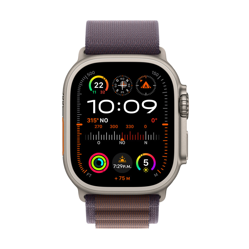 Apple Watch Ultra 2 GPS + Cellular 49mm Titanium Case with Indigo Alpine Loop - Smartwatch for Fitness Tracking, Outdoor Adventures & Daily Wear