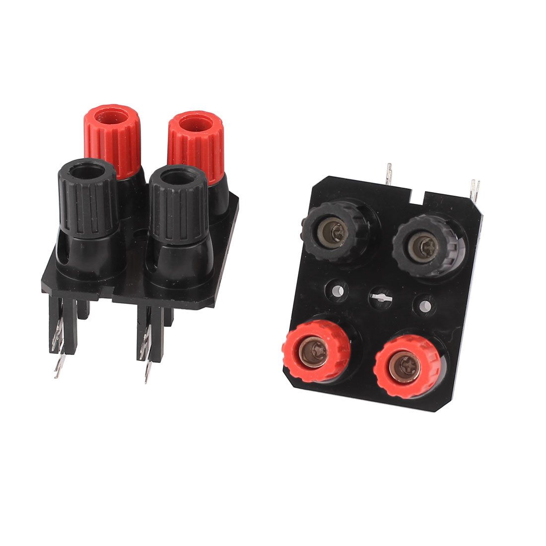 2-Pack 4mm Banana Plug Speaker Binding Post Connectors - 4 Position Audio & Video Terminals for Home Theater & Hi-Fi Systems