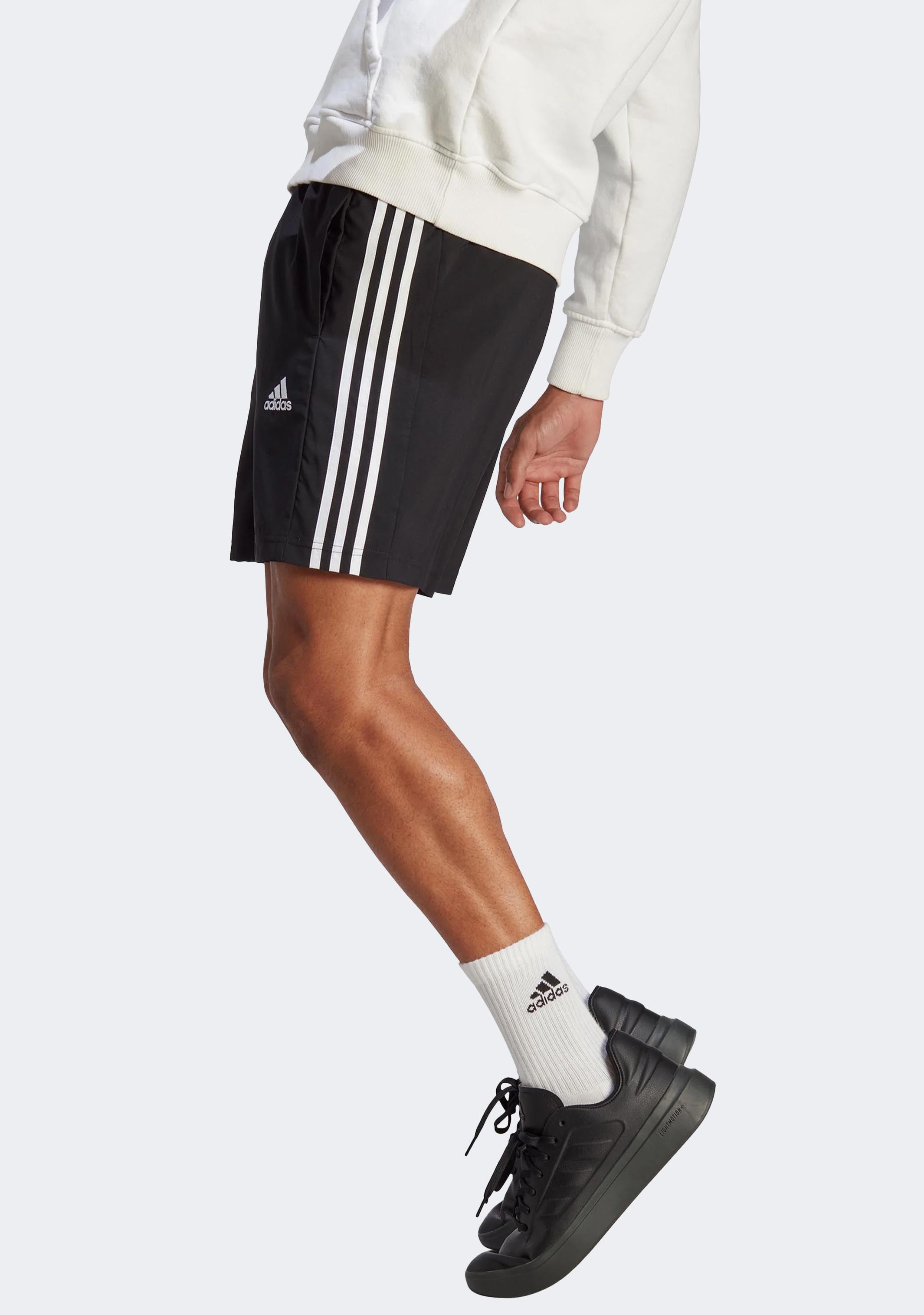 Adidas Men’s AEROREADY Essentials Chelsea 3 Stripes Athletic Shorts - Black - Moisture Wicking Workout Shorts for Running, Gym & Casual Wear