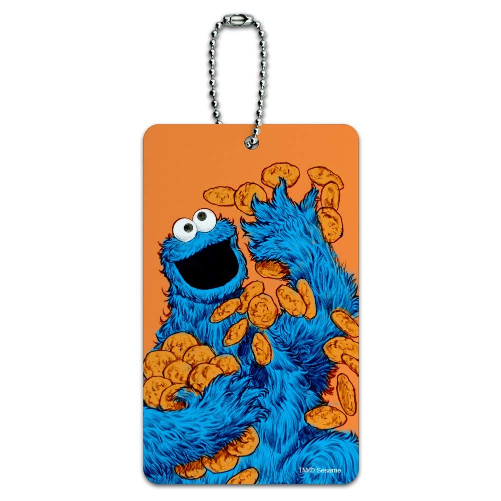 Vintage Sesame Street Cookie Monster Luggage Tag - Durable Carry-On ID Tag for Suitcases & Backpacks - Perfect for Travel, Kids' Luggage & Disney Trips