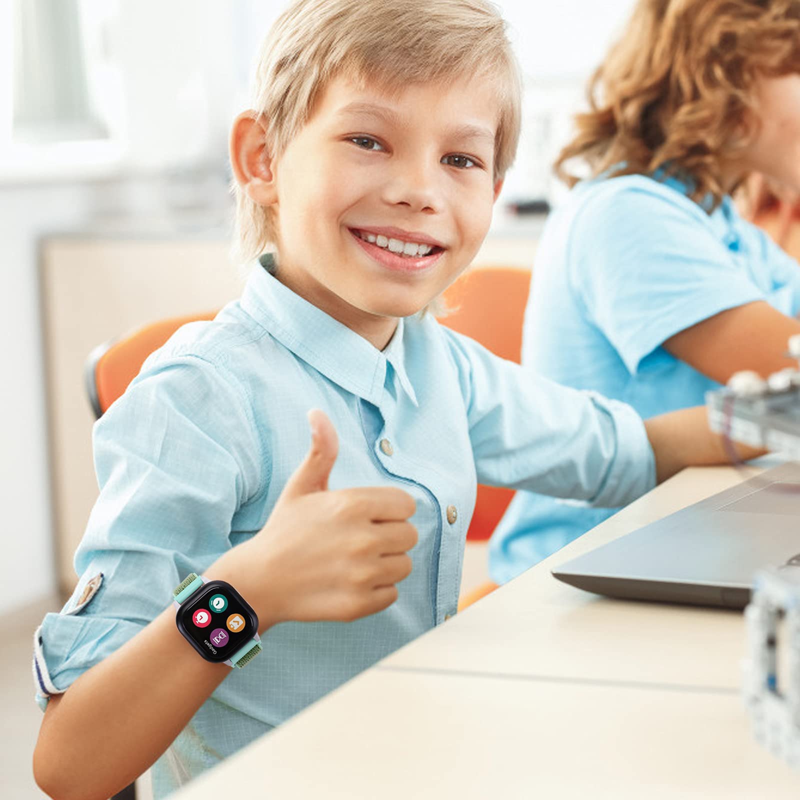 MHunter Kids Nylon Watch Band - 20mm Soft Breathable Sport Hook Loop Strap for Gizmo Watch 3 2 1 / Gabb Watch 3 2 1 / SyncUP Watch - Durable Replacement Smartwatch Bands for Boys & Girls - Perfect for School, Sports & Outdoor Activities