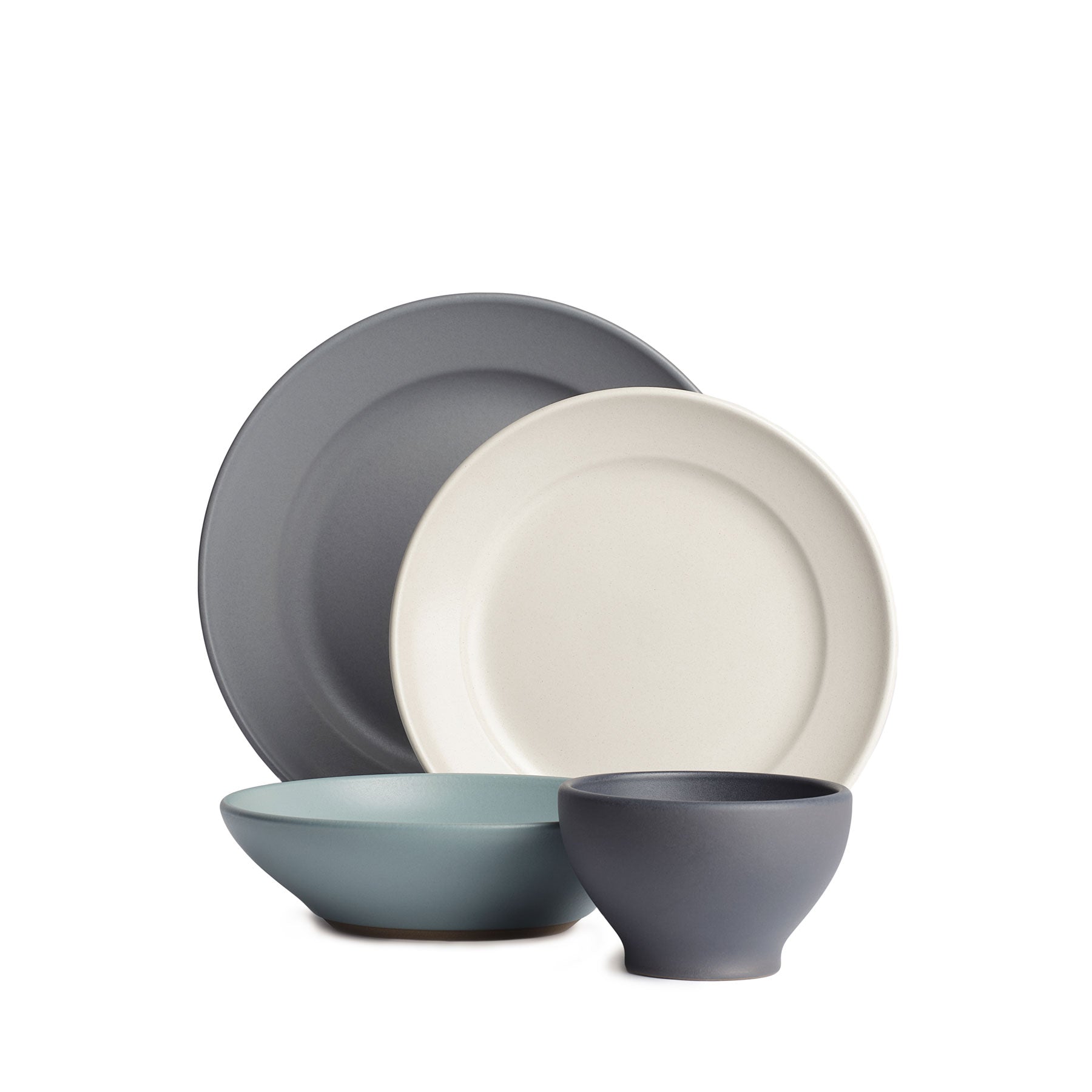 Ashby 4-Piece Dinnerware Set - Porcelain Plates, Bowls & Mugs for Everyday Use | Elegant & Durable Dinnerware for Family Meals, Dinner Parties & Restaurant Use
