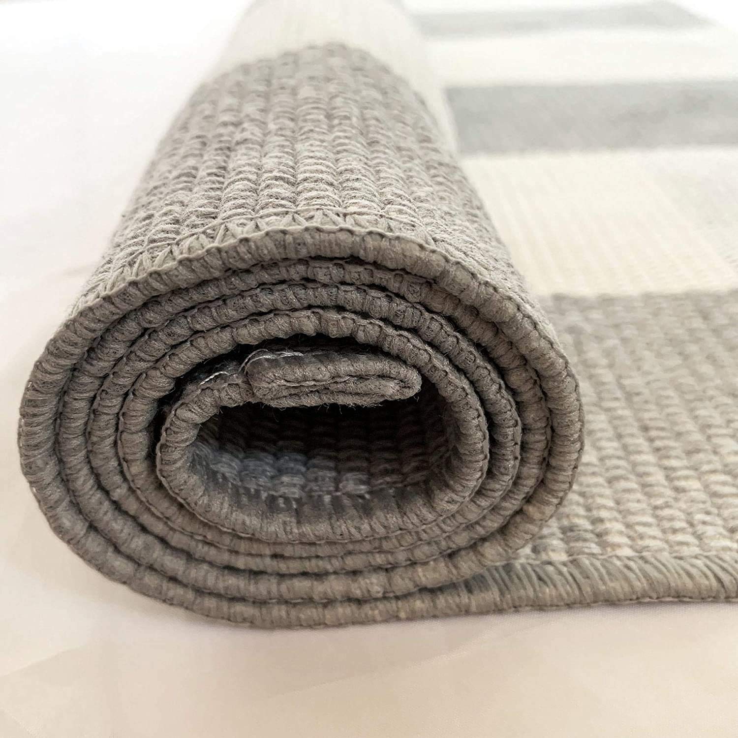 Ukeler Grey Buffalo Check Rug 43''×27.5'' - Non-Slip Layered Door Mat, Washable Indoor/Outdoor Welcome Mat for Entryway, Porch, and Home Decor
