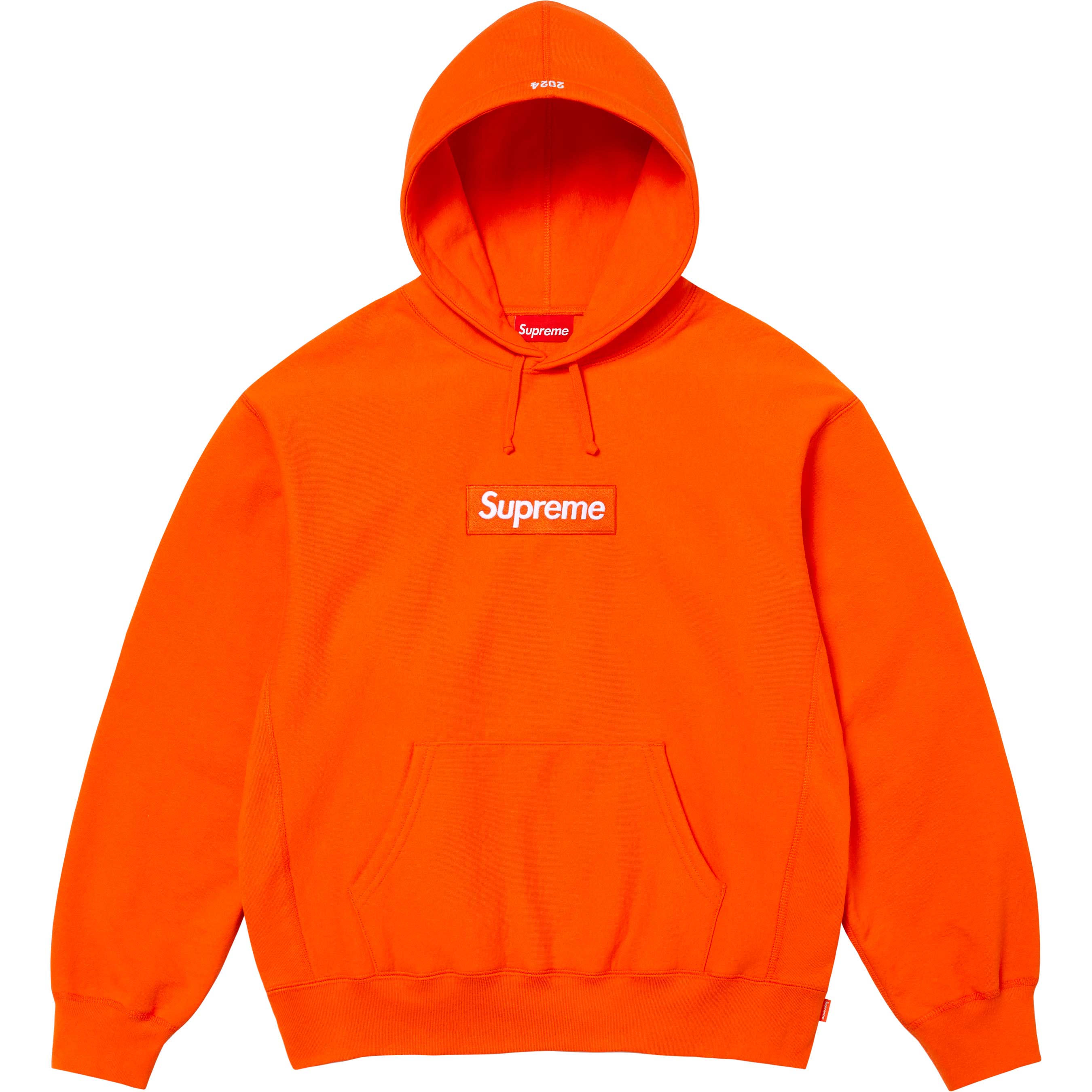 Supreme Box Logo Hooded Sweatshirt - Dark Orange | FW24 Collection | Streetwear Essential for Urban Fashion & Winter Layering
