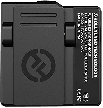 Hollyland Lark 150 Wireless Lavalier Microphone System - Single Transmitter with Lapel Mic, 5ms Ultra-Low Latency, 100m Range - Ideal for YouTube, Vlogging, Live Streaming & Interviews (Black)