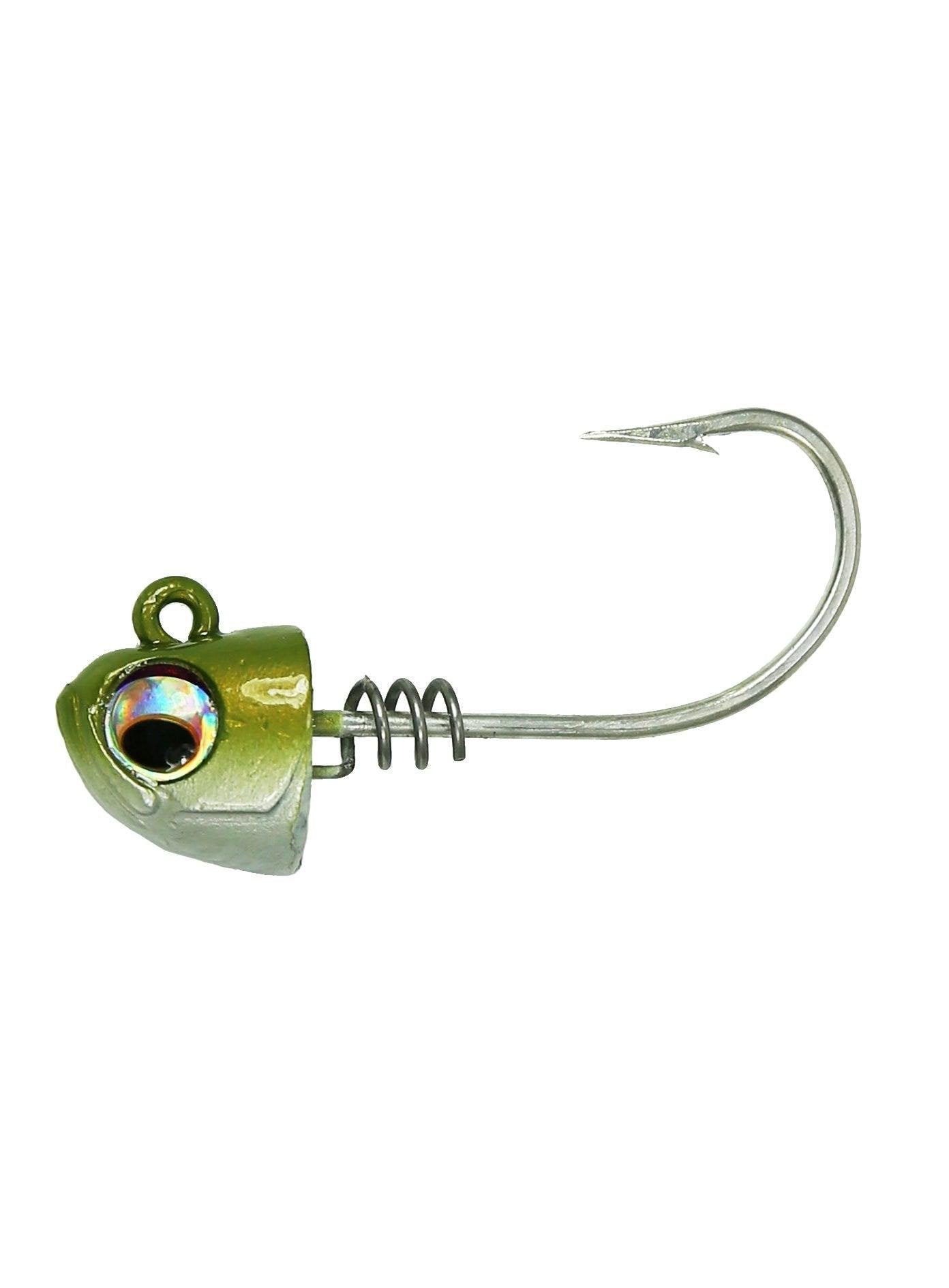 NLBN No Live Bait Needed Screw Lock Jig Heads for 5 Paddle Tail Soft Plastic Lures - Saltwater & Freshwater Fishing for Bass, Walleye, Trout