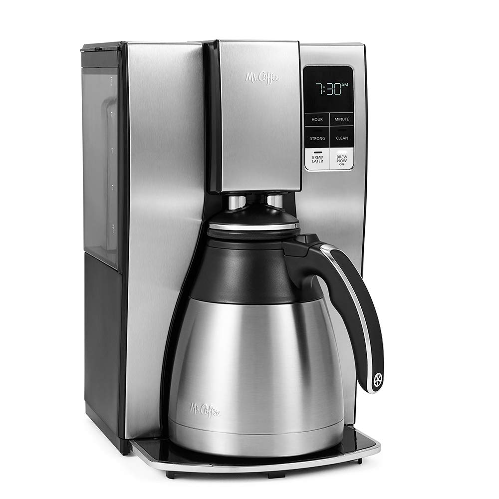 Mr. Coffee 10-Cup Programmable Coffee Maker - Stainless Steel, Auto Brew Timer, Perfect for Home & Office Use