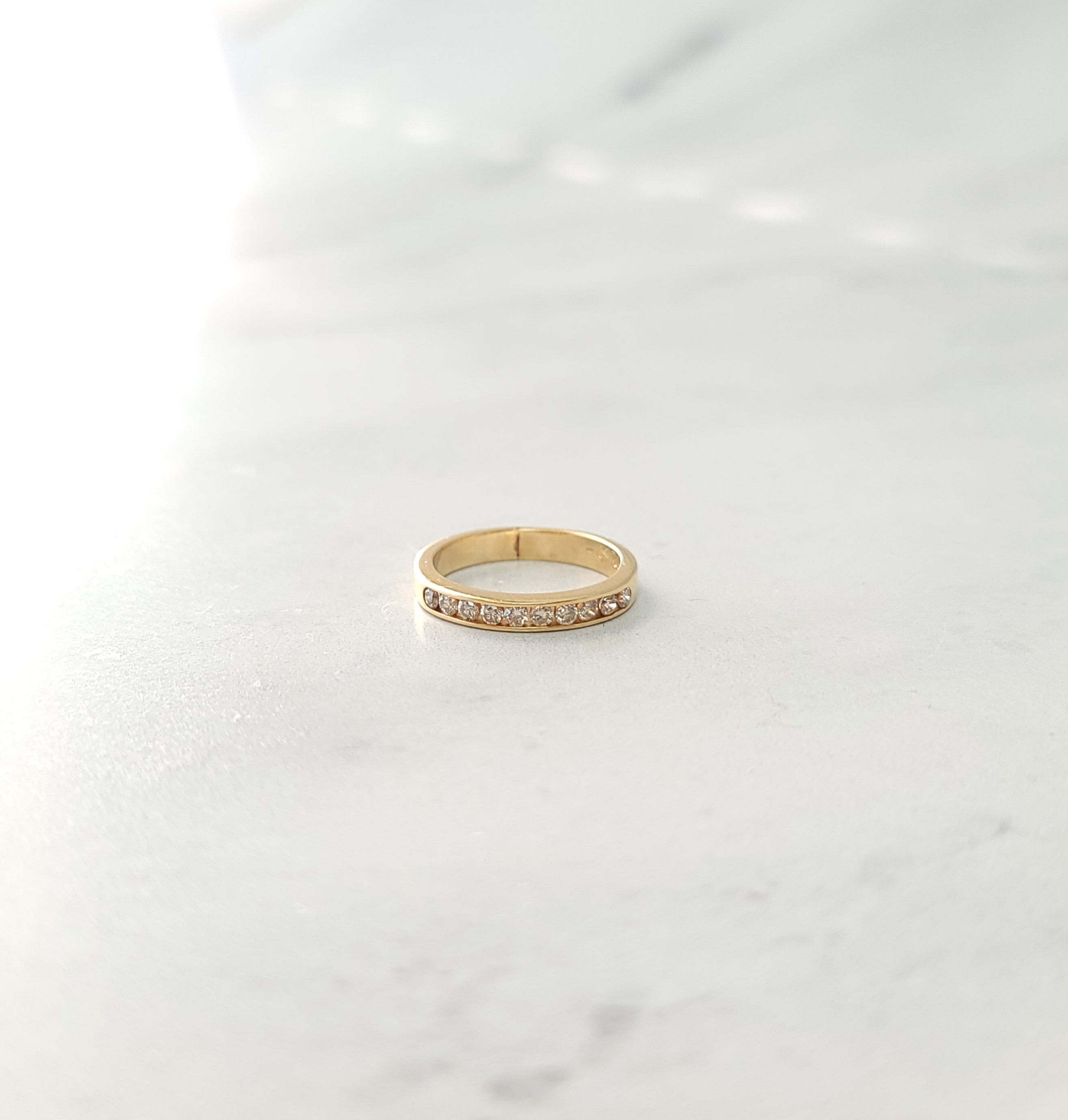 3MM 10-Stone Diamond Wedding Band for Women - Elegant Stackable Ring for Bridal, Anniversary & Special Occasions