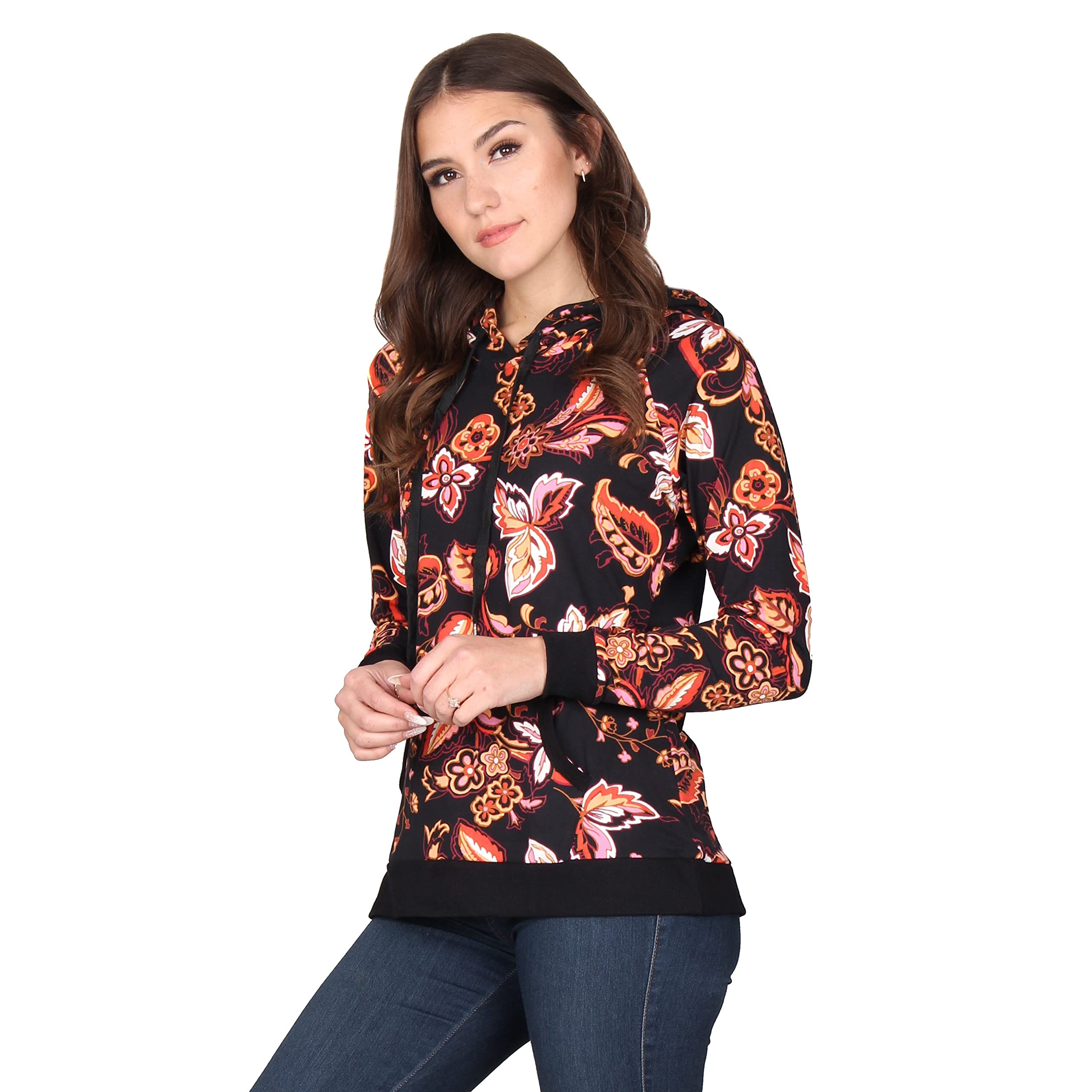Lildy Women's Printed Super Soft Hoodie - Cozy Fleece Pullover Sweatshirt for Casual Wear, Lounge & Outdoor Activities
