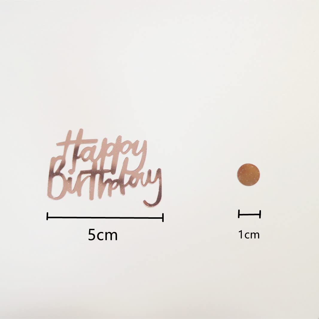 Rose Gold Birthday Confetti Sequins - EMAAN Foil Confetti for Party Decorations, Table Sprinkle & Dessert Toppers | Perfect for Birthday Celebrations, Baby Showers & Wedding Receptions