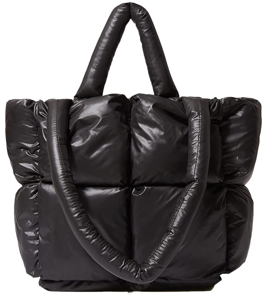 Women's Mini Quilted Puffer Shoulder Bag - Stylish Down Satchel Hobo Tote Purse for Everyday Use | Perfect for Work, Travel & Shopping in 2024