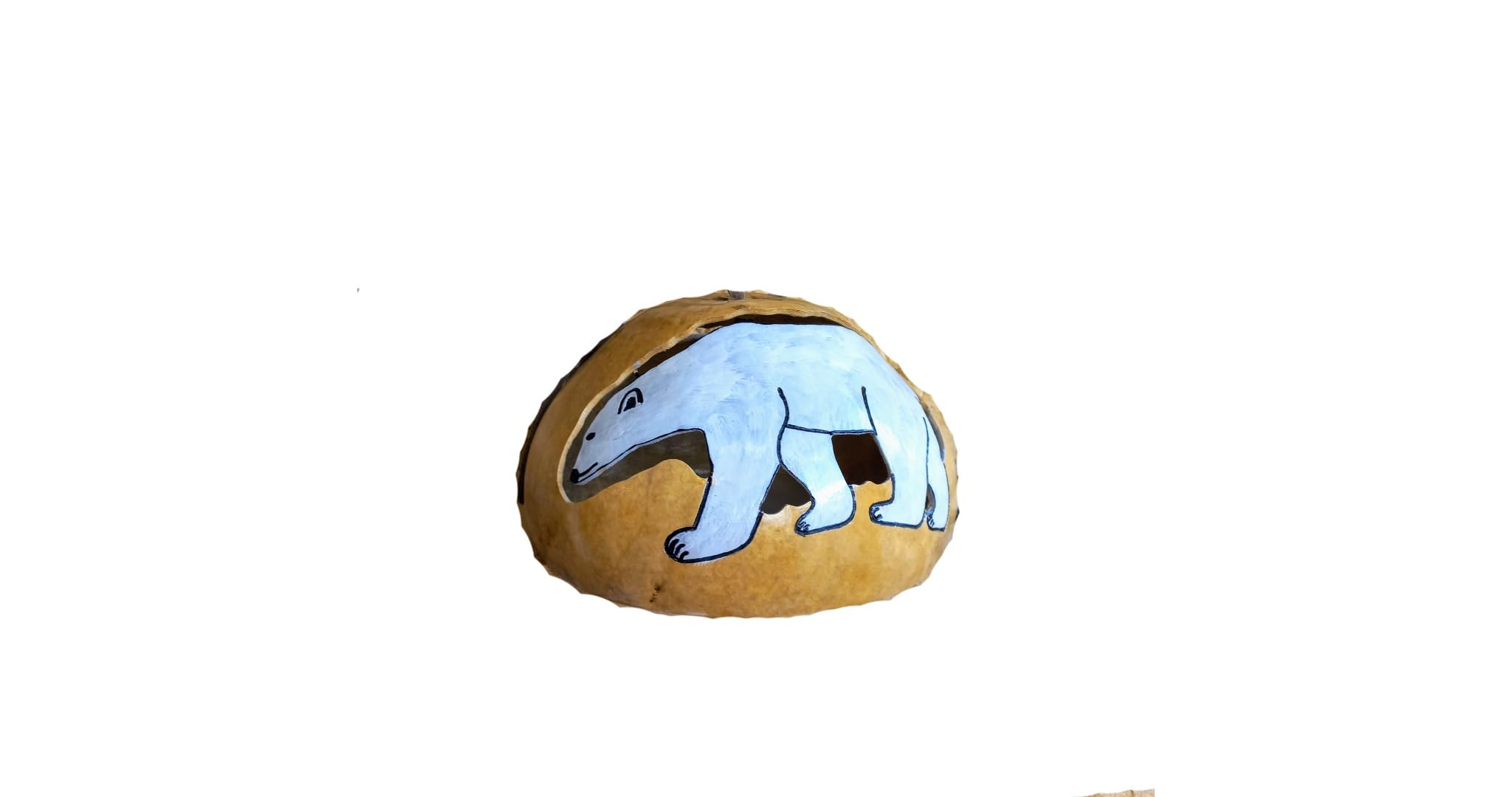 Thunder Gourd Drum - Ice Bear & Whale Design Percussion Instrument | Handmade Thunder Sound Maker | Unique Musical Gift for Bandmates & Music Lovers | Perfect for Meditation, Yoga & Sound Therapy Sessions