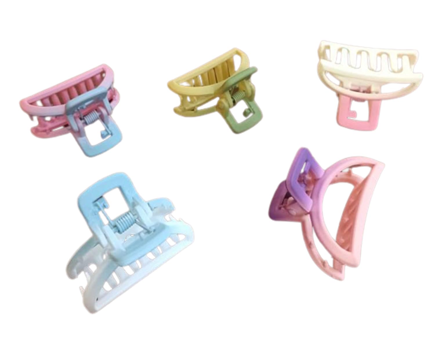Snowpearl 5-Piece Matte Mini Hair Claw Clips Set - Colorful Hair Accessories for Women & Girls - Non-Slip Small Hair Clips for Ponytails, Buns & Everyday Styling