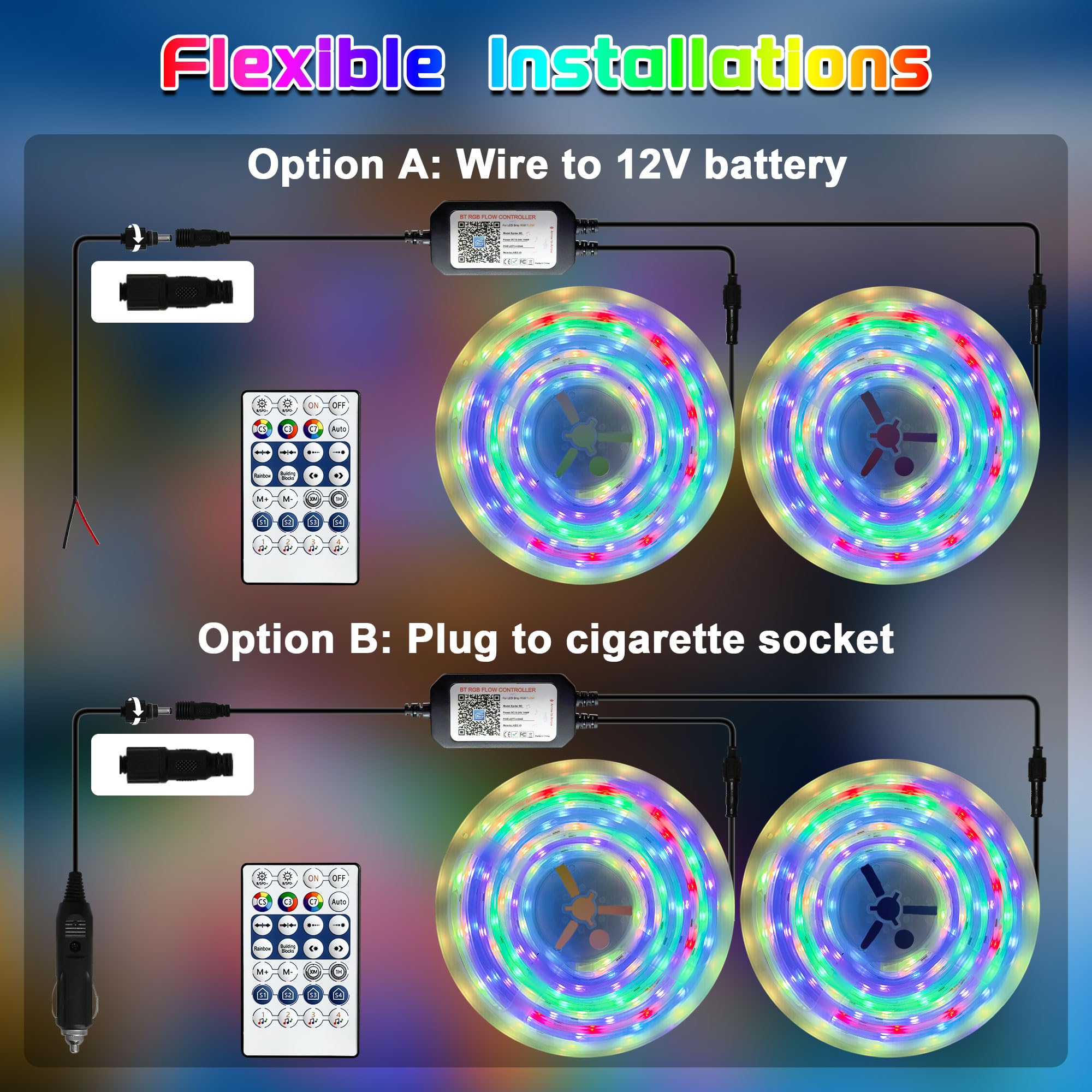 RGB+IC Marine LED Strip Lights for Boats - 12V Waterproof Boat Lighting with Remote & App Control, Perfect for Pontoon, Jon Boat, Bass Boat, RV, Camper (33ft) | Enhance Night Cruising & Party Atmosphere