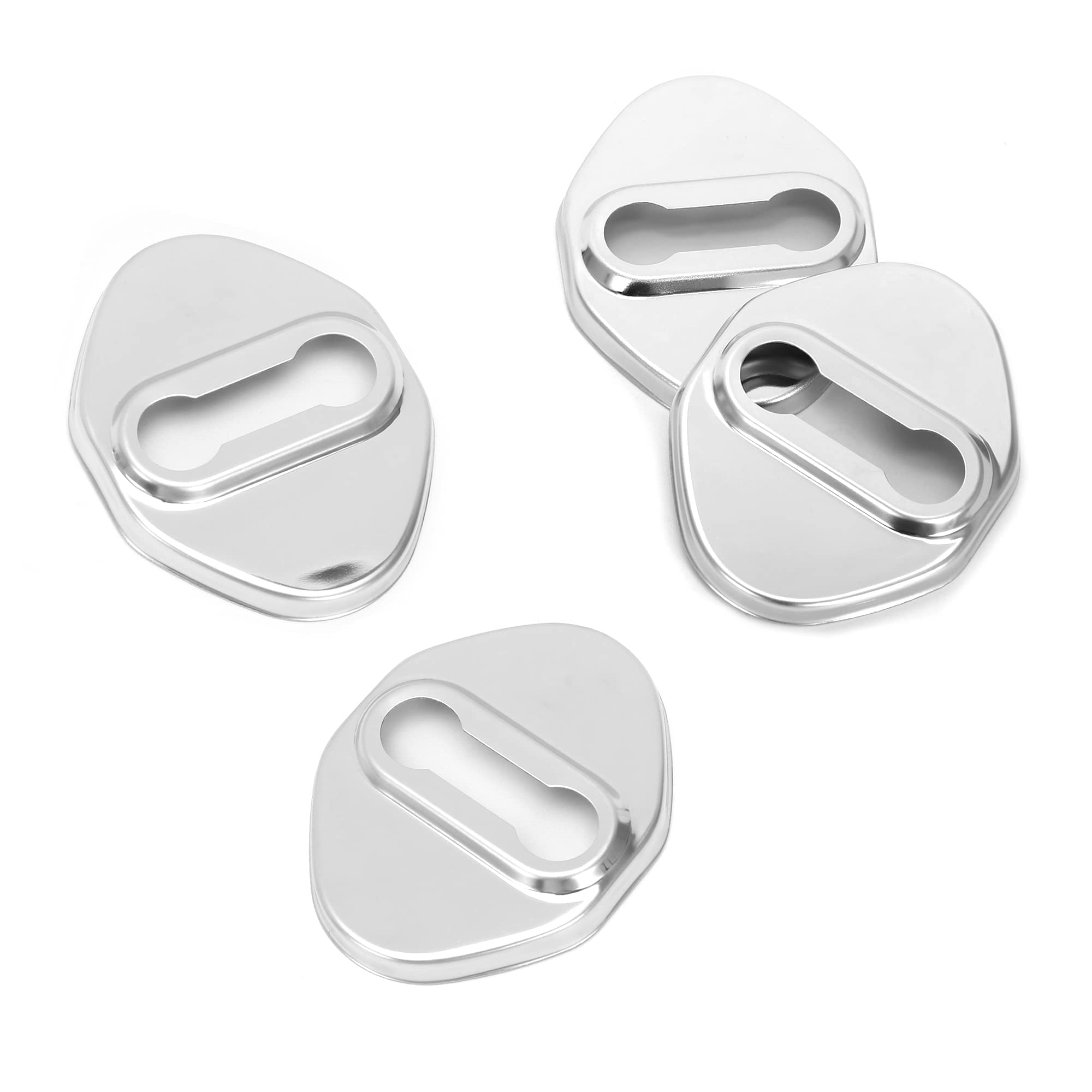 TOMALL 4pcs Stainless Steel Car Door Lock Latches Cover for Honda Accord Civic CR-V XR-V HR-V UR-V Odyssey Crosstour Pilot Vezel - Anti-Theft Lock Protector Accessories (Silver) - Perfect for Car Security & Style Enhancement