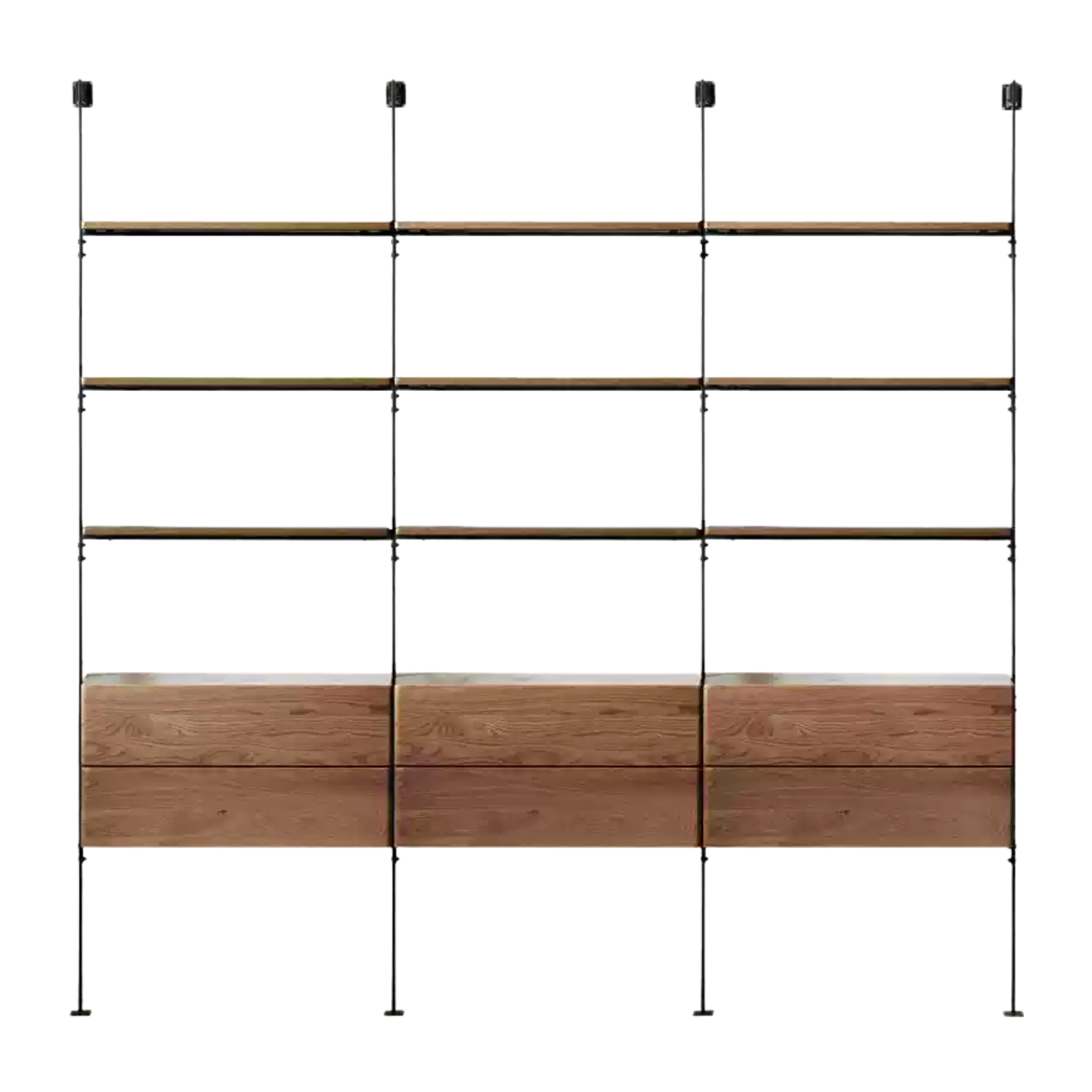 Solid Oak Wood Industrial Style Multi-Tier Storage Shelf - Perfect for Home Office, Garage & Living Room Organization