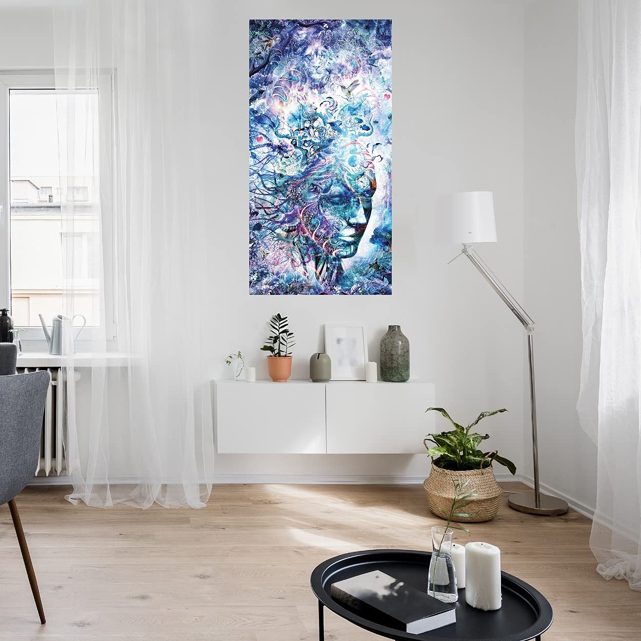 Dreams of Unity Canvas Wall Art by Cameron Gray - Modern Abstract Painting for Living Room, Bedroom, Office Decor - Ready to Hang 21x40 Inch - Perfect for Home, Office & Commercial Spaces