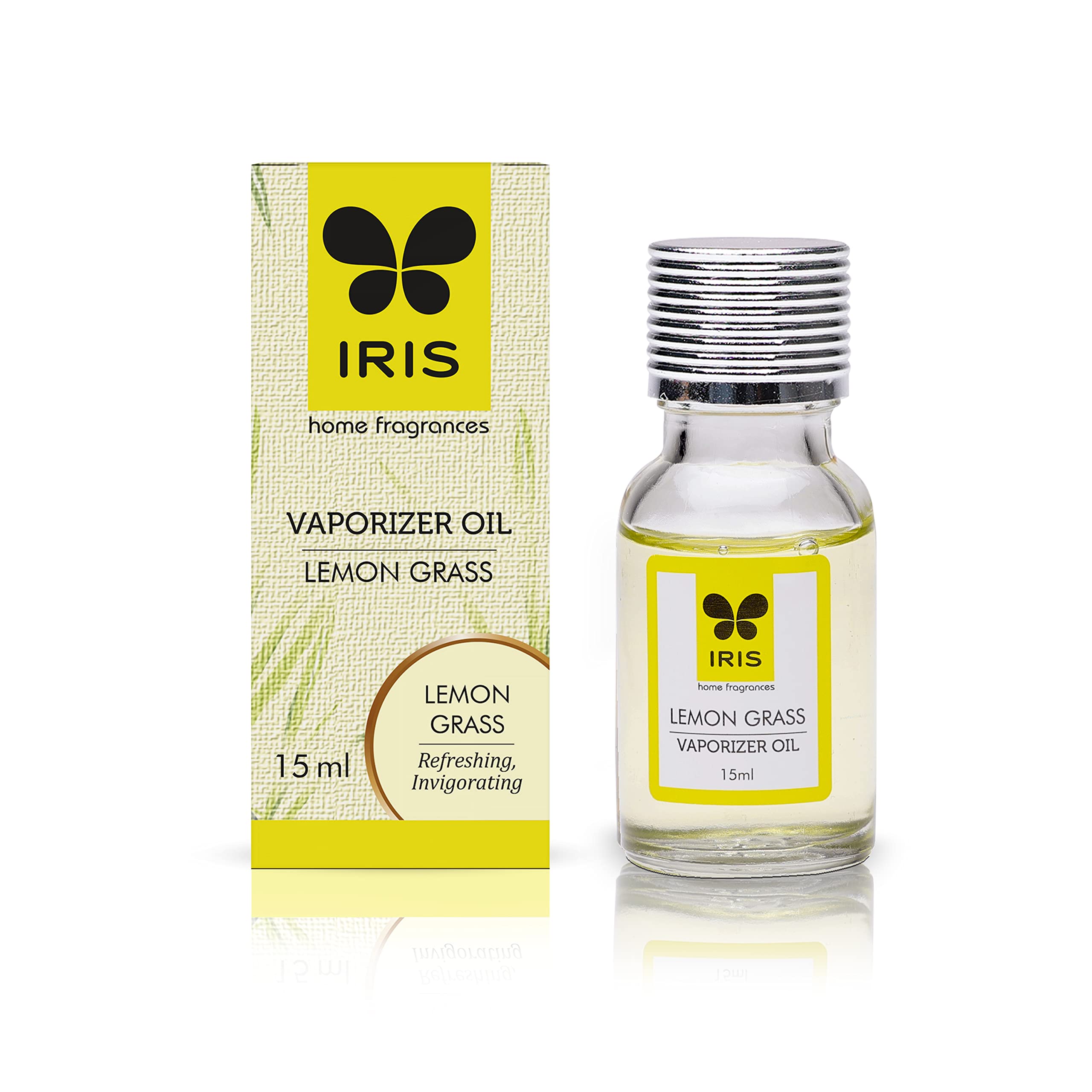 IRIS Lemongrass Fragrance Oil - 15ml Aromatherapy Vaporizer for Home, Toxin-Free Mood Enhancer | Made in India | Perfect for Relaxation, Stress Relief & Creating a Calming Atmosphere