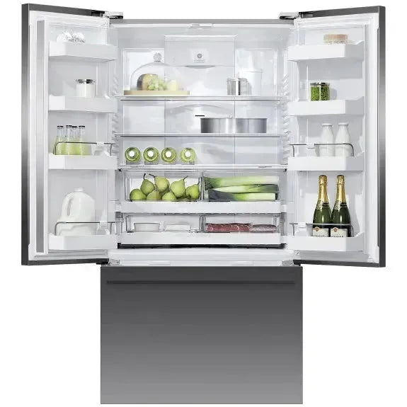 Fisher & Paykel 569L French Door Refrigerator - Black Stainless Steel, Energy Efficient, Spacious Design for Modern Kitchens | Perfect for Large Families & Entertaining