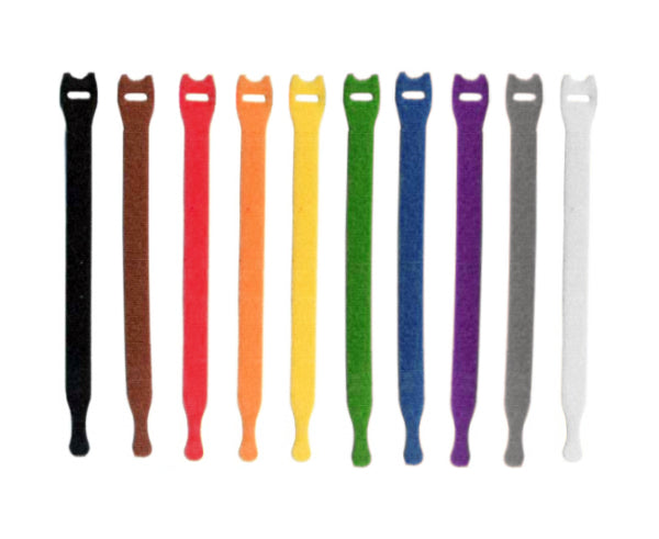 10 Pack Lite Cable Ties with Hook and Loop Fasteners - Organize Wires, Cables & Home Office Supplies