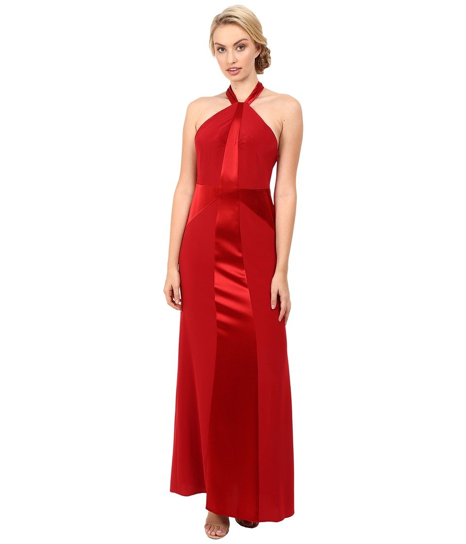 Jill Stuart Women's Elegant Halter Satin Back Crepe Gown - Perfect for Evening Parties, Prom, and Special Occasions
