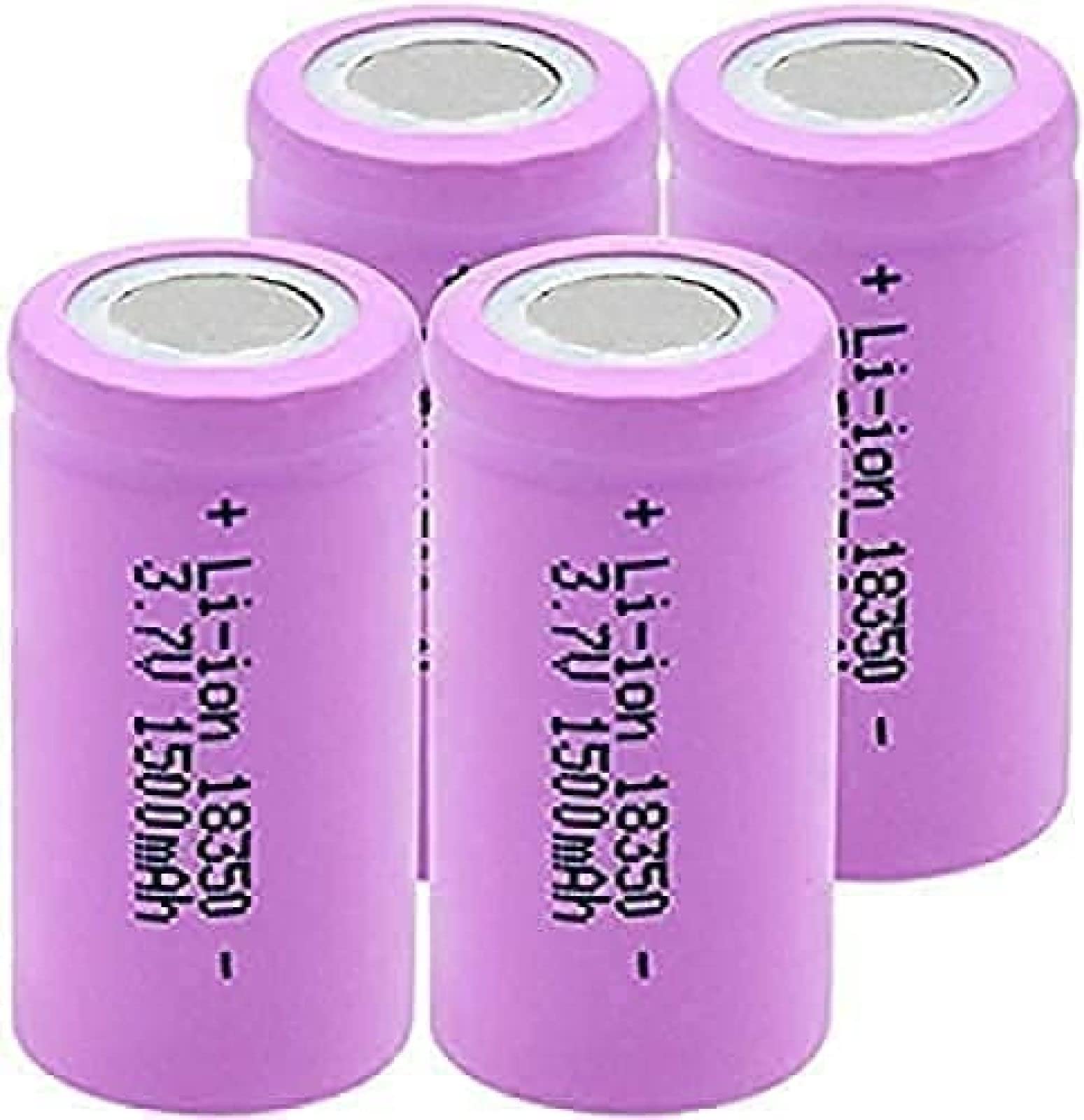 18350 3.7V 1500mAh Rechargeable Li-ion Batteries - 4 Pack High Discharge Power for Flashlights, Vape Mods & Electronic Devices - Long Lasting AA Battery Alternative