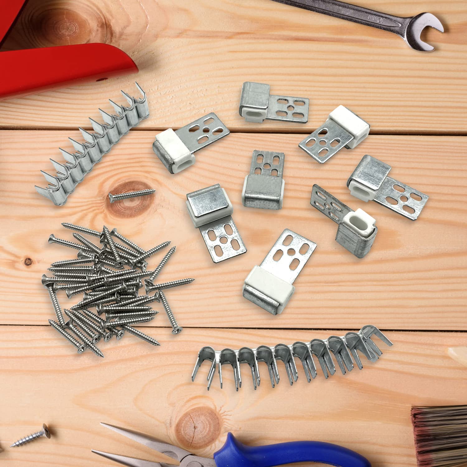 JJWNMLL 8-Piece Sofa Spring Clips Repair Kit - Replacement Wire Clips & Upholstery Nails for Couch, Chair & Furniture Repair - Fix Sagging Sofas & Wobbly Chairs (Great for DIY Home Furniture Restoration)