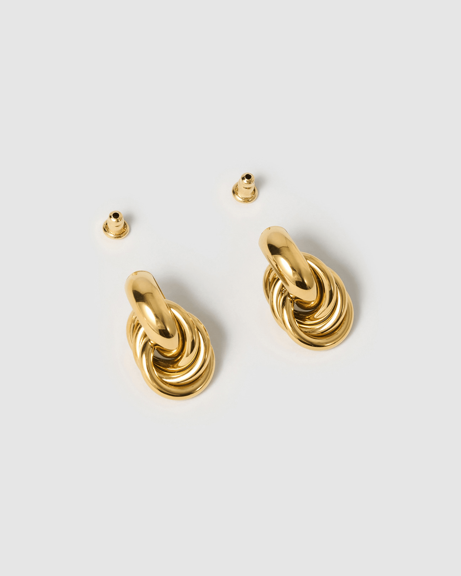 Izoa Emilia Gold Stud Earrings for Women - Elegant Minimalist Jewelry for Everyday Wear, Parties & Gifts