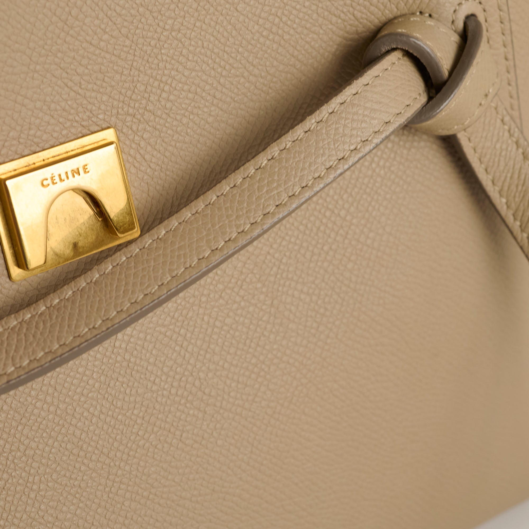 Celine Nano Grained Calfskin Belt Bag in Taupe - Stylish Crossbody Purse for Women, Perfect for Everyday Use, Travel & Fashion Accessories