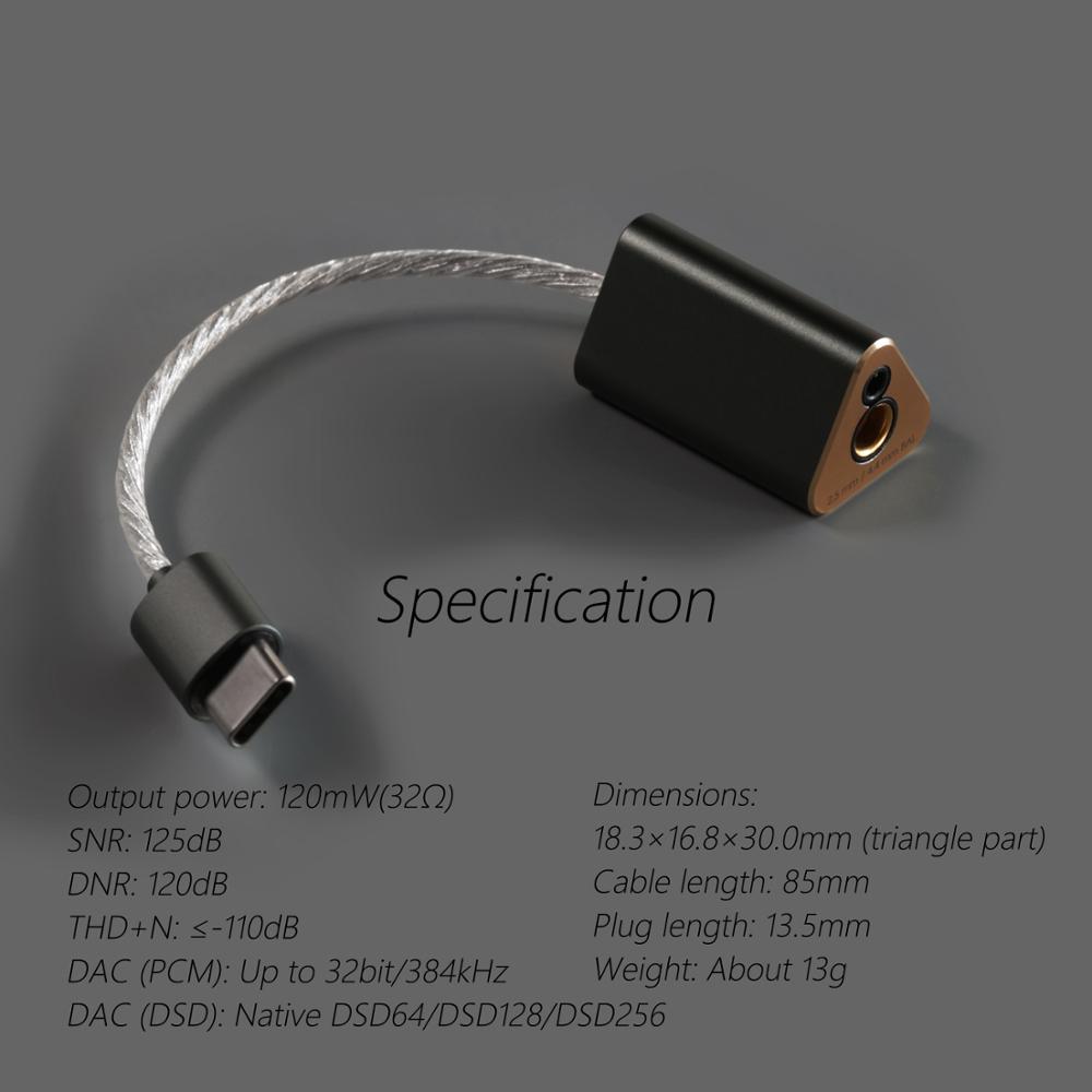 DD ddHiFi TC44B USB C to 2.5mm/4.4mm Balanced DAC & Headphone Amplifier - High Resolution Audio for Smartphones, Laptops & Portable Music Players