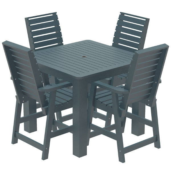 5-Piece Square Counter Dining Set - Modern Kitchen Table & Stools for Small Spaces - Perfect for Breakfast Nook, Apartment, or Bar Counter Seating