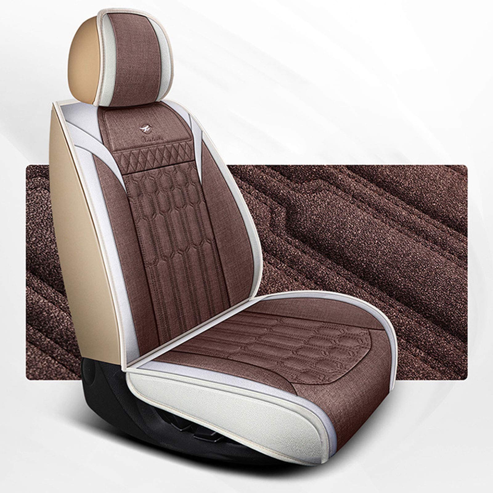 Universal Car Seat Covers Full Set - Breathable Washable Fabric for Sedan SUV Truck - Front & Rear Cushions (Brown) | Perfect for Daily Commute, Road Trips & Family Travel